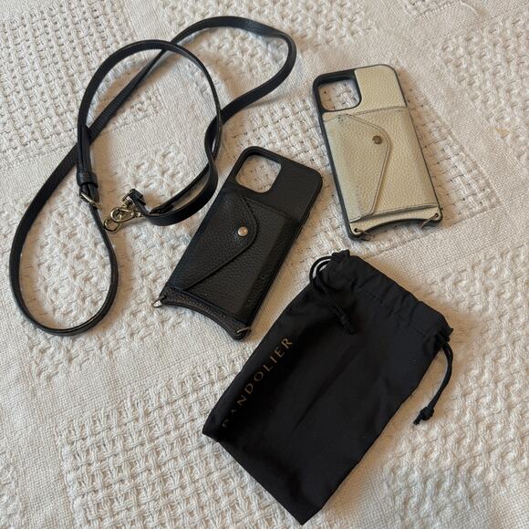 set of 2 Bandolier pebble leather cases for Apple iphone 12 Pro A1 2233 - Picture 7 of 7